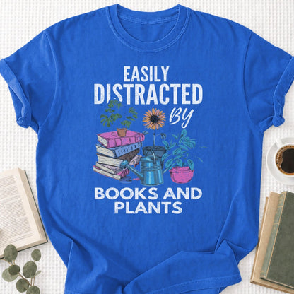 Easily Distracted By Books and Plants Unisex T-Shirt