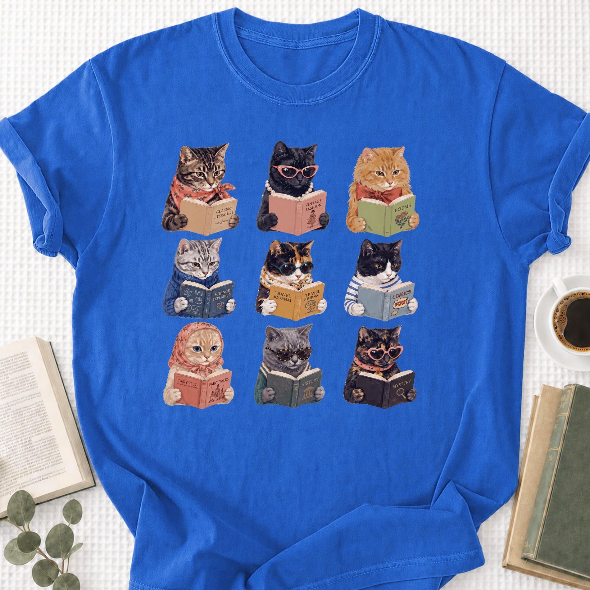 Cats Reading Unisex T-Shirt