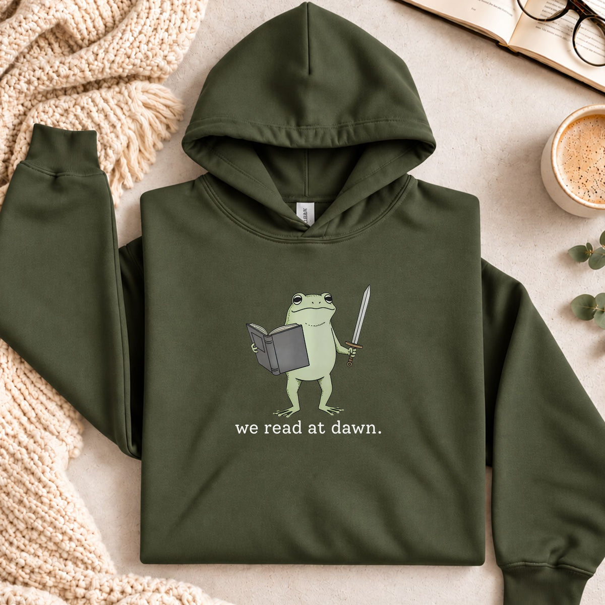 We Read At Dawn Frog Hoodie