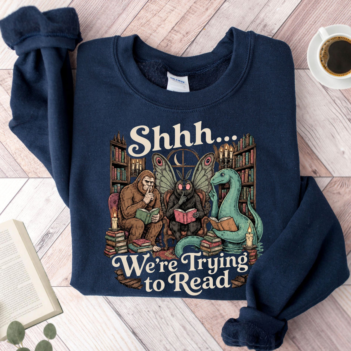 Shhh We're Trying To Read Cryptid Unisex Sweatshirt
