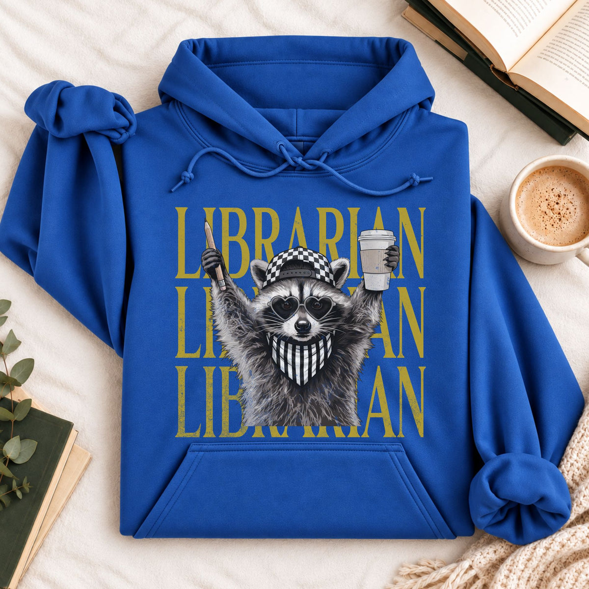 Feral Raccoon Librarian Hoodie