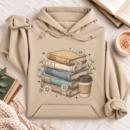 Books Coffee Daisy Hoodie