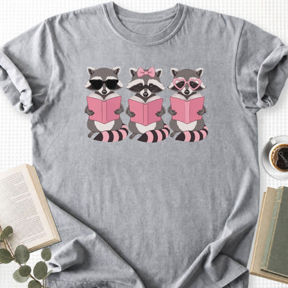 Girly Reading Raccoons Unisex T-Shirt