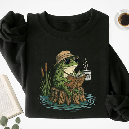 Frog Reading Book Unisex Sweatshirt