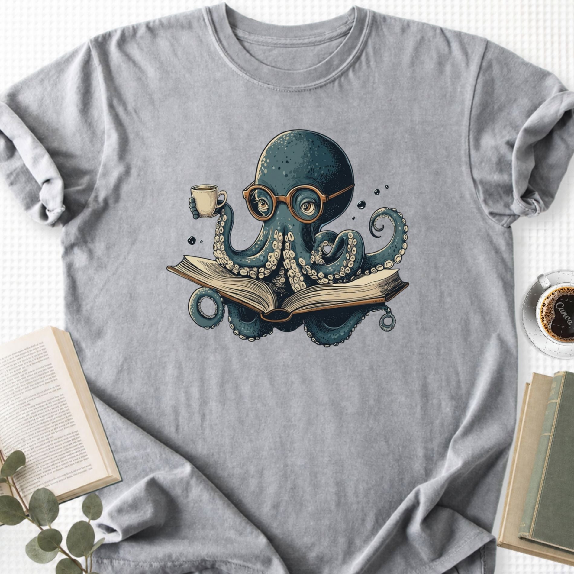 Octopus Reading Unisex T-Shirt