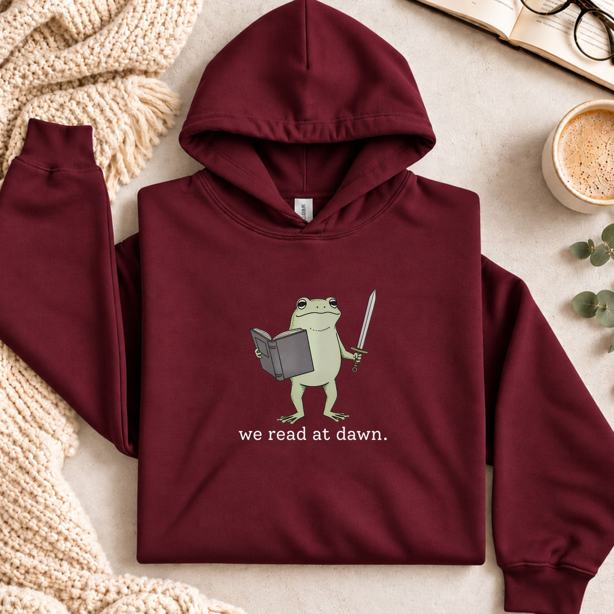 We Read At Dawn Frog Hoodie