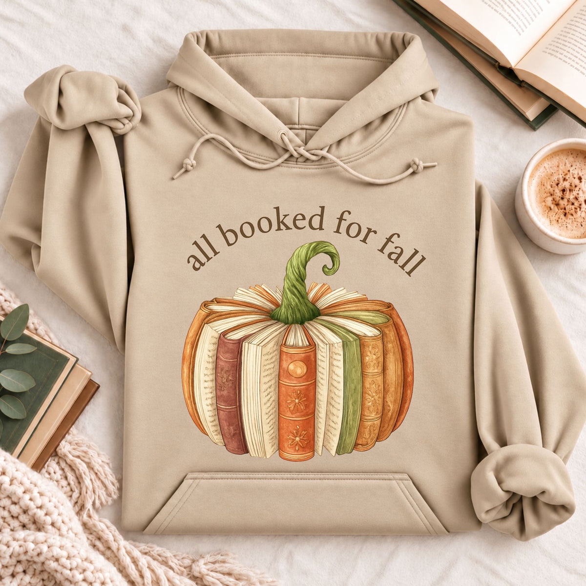 All Booked for Fall Pumpkin Hoodie