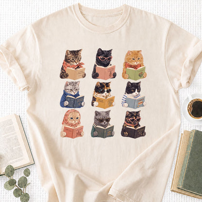 Cats Reading Unisex T-Shirt