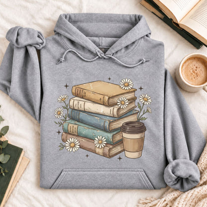Books Coffee Daisy Hoodie