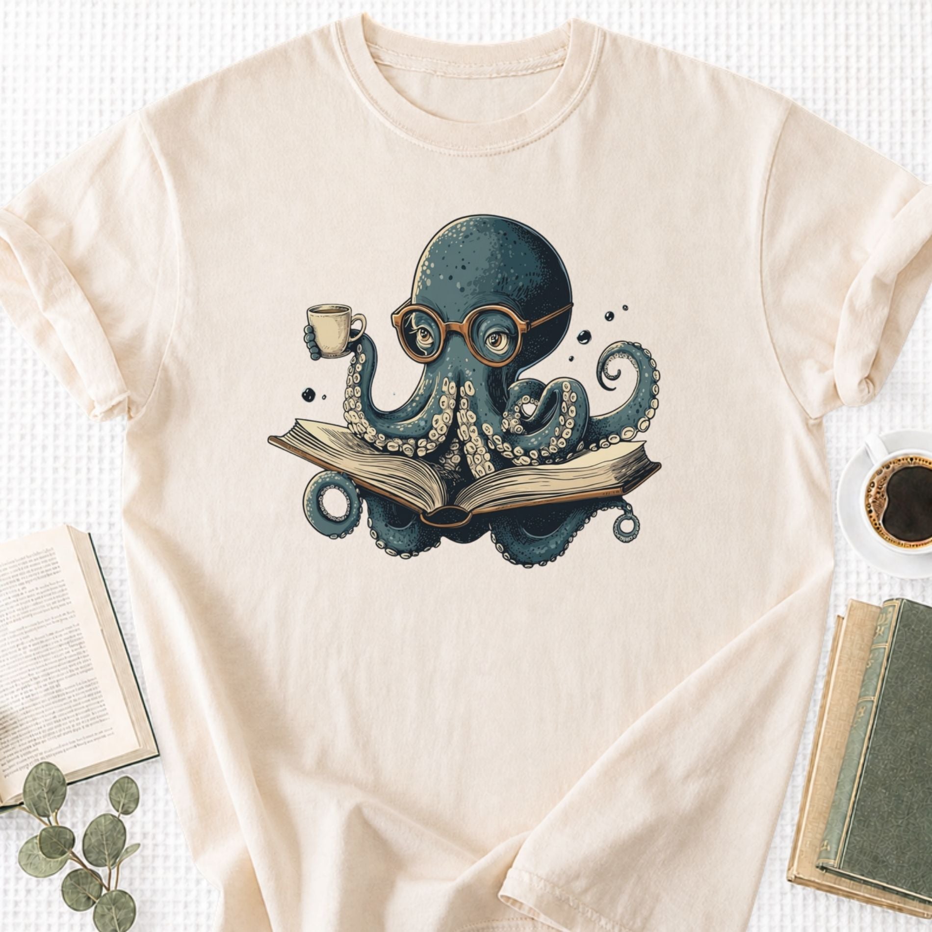 Octopus Reading Unisex T-Shirt