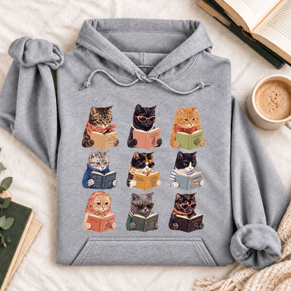 Cats Reading Hoodie