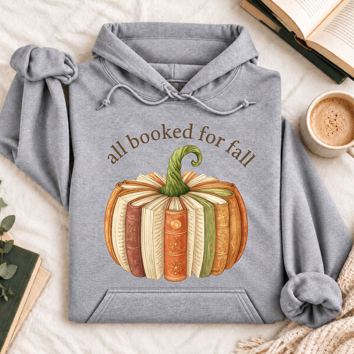 All Booked for Fall Pumpkin Hoodie