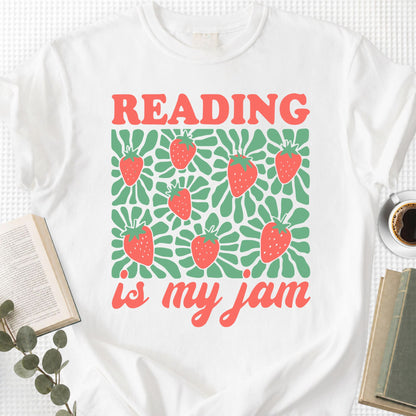 Reading Is My Jam Strawberry Unisex T-Shirt, Book Lover Gift