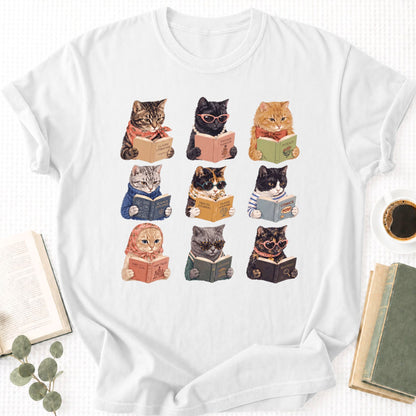 Cats Reading Unisex T-Shirt