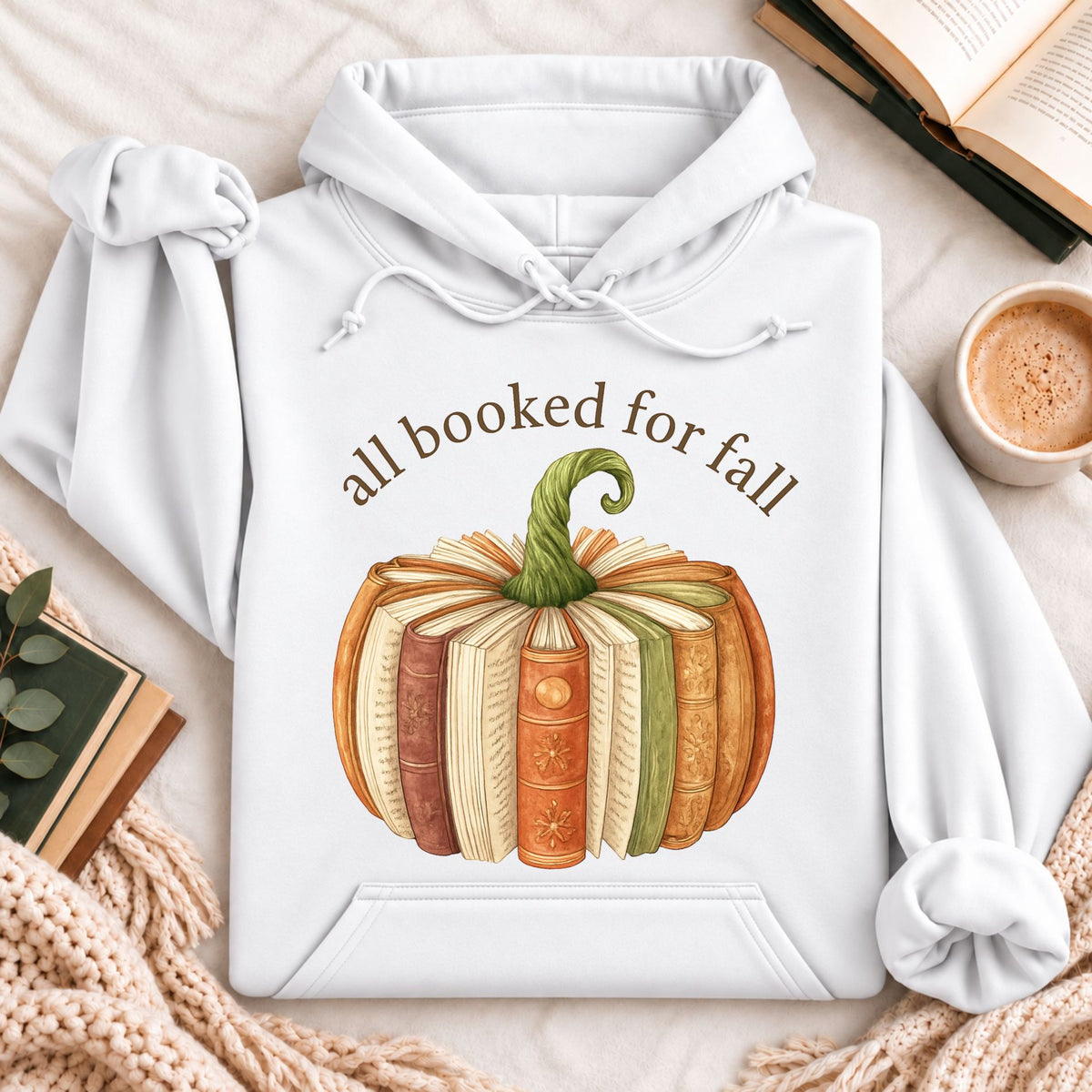 All Booked for Fall Pumpkin Hoodie