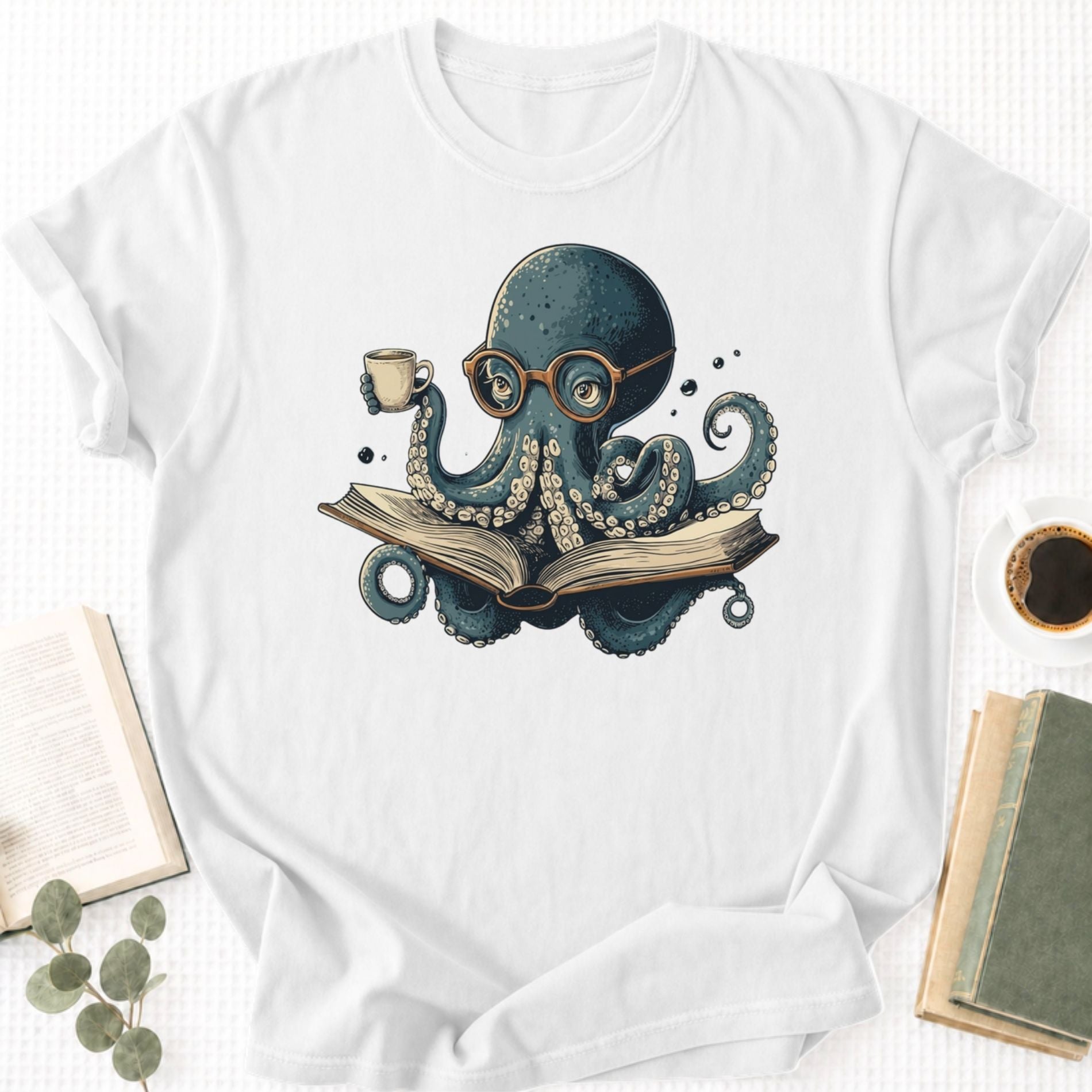 Octopus Reading Unisex T-Shirt