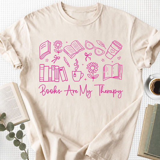 Books Are My Therapy Unisex T-Shirt