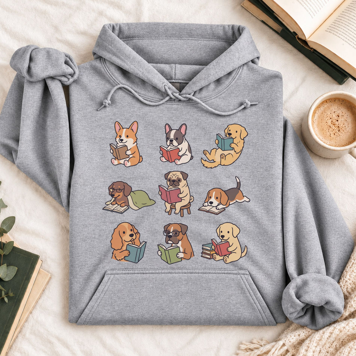 Dog Reading Hoodie