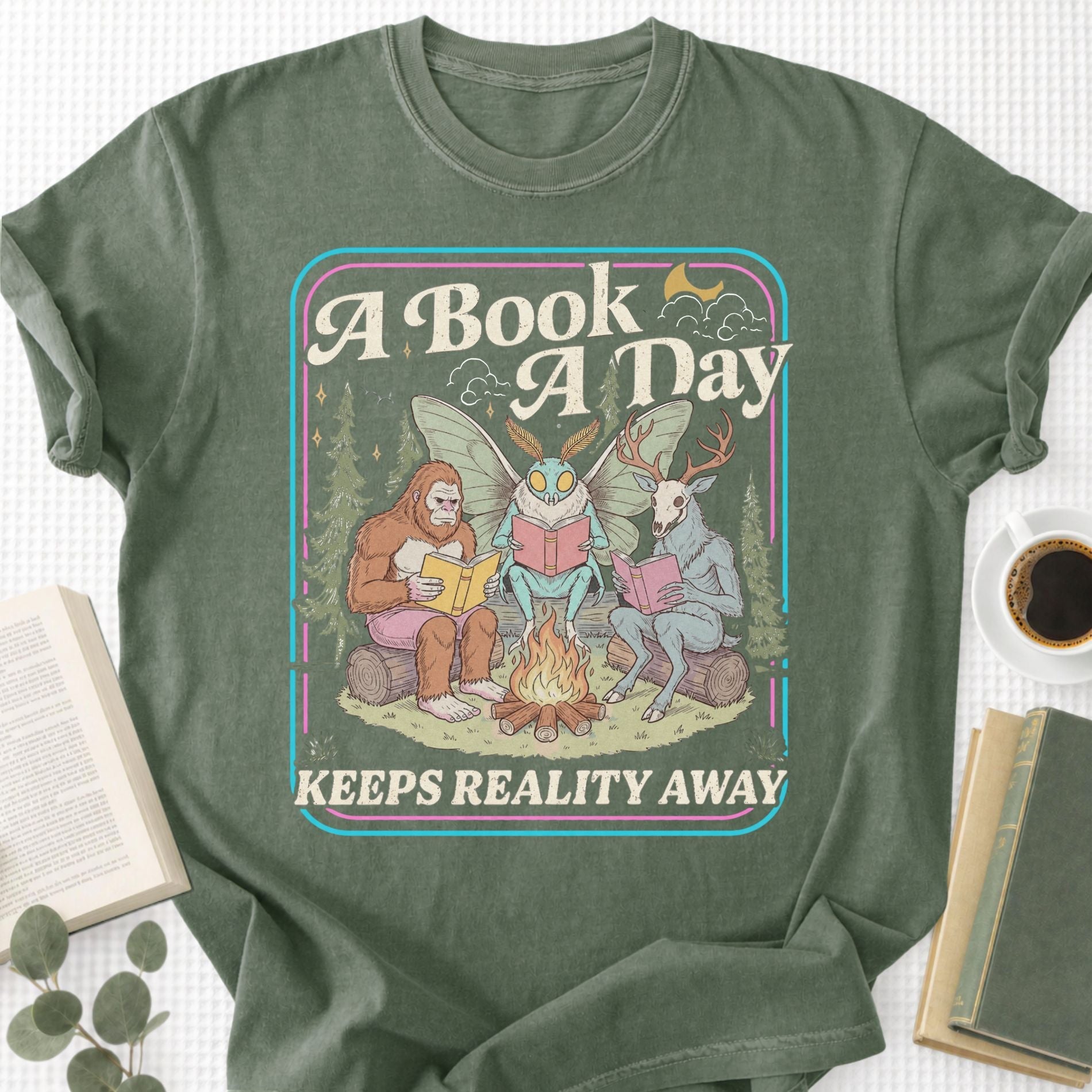 A Book A Day Keeps Reality Away Unisex T-Shirt - Book Social Club