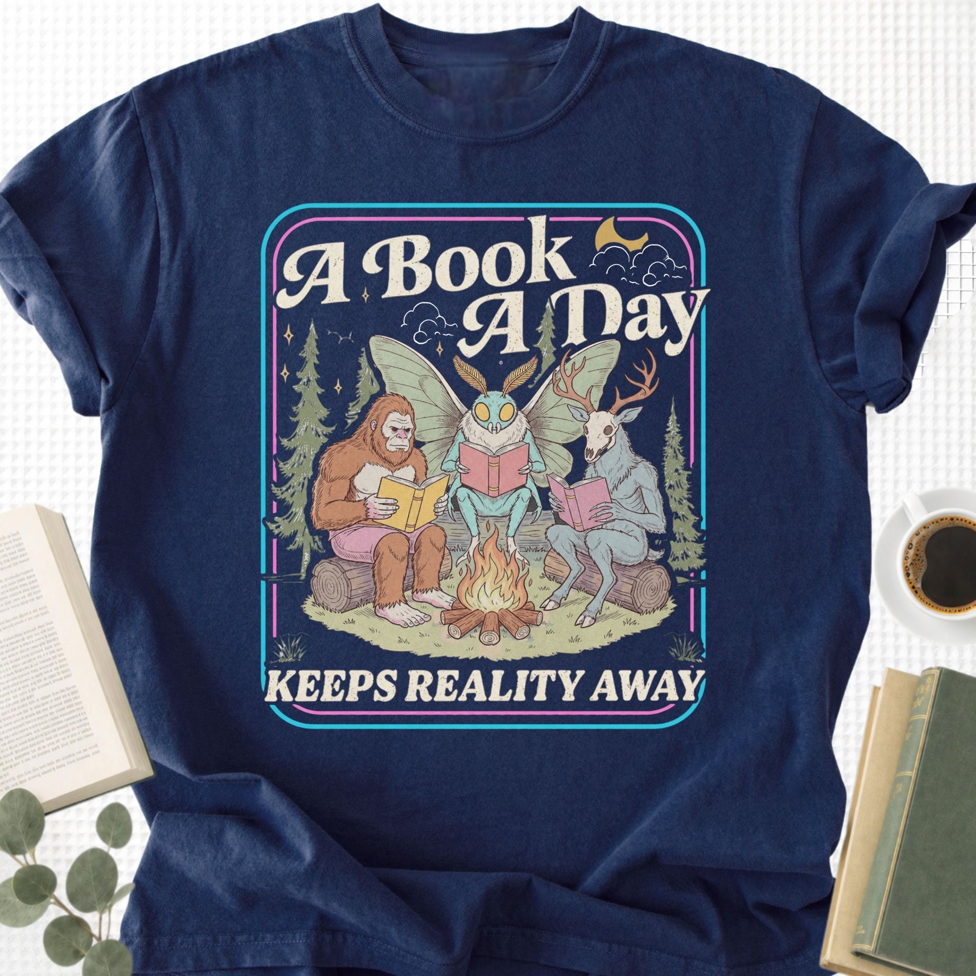 A Book A Day Keeps Reality Away Unisex T-Shirt - Book Social Club
