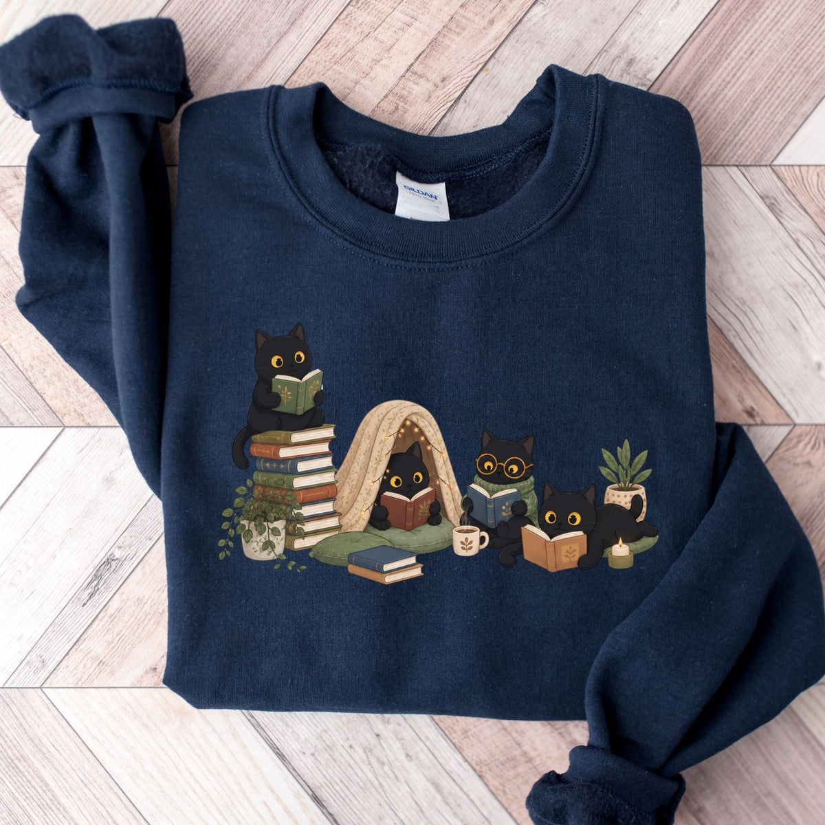 Black Cat Reading Unisex Sweatshirt - Book Social Club