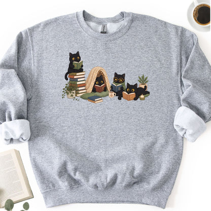 Black Cat Reading Unisex Sweatshirt - Book Social Club