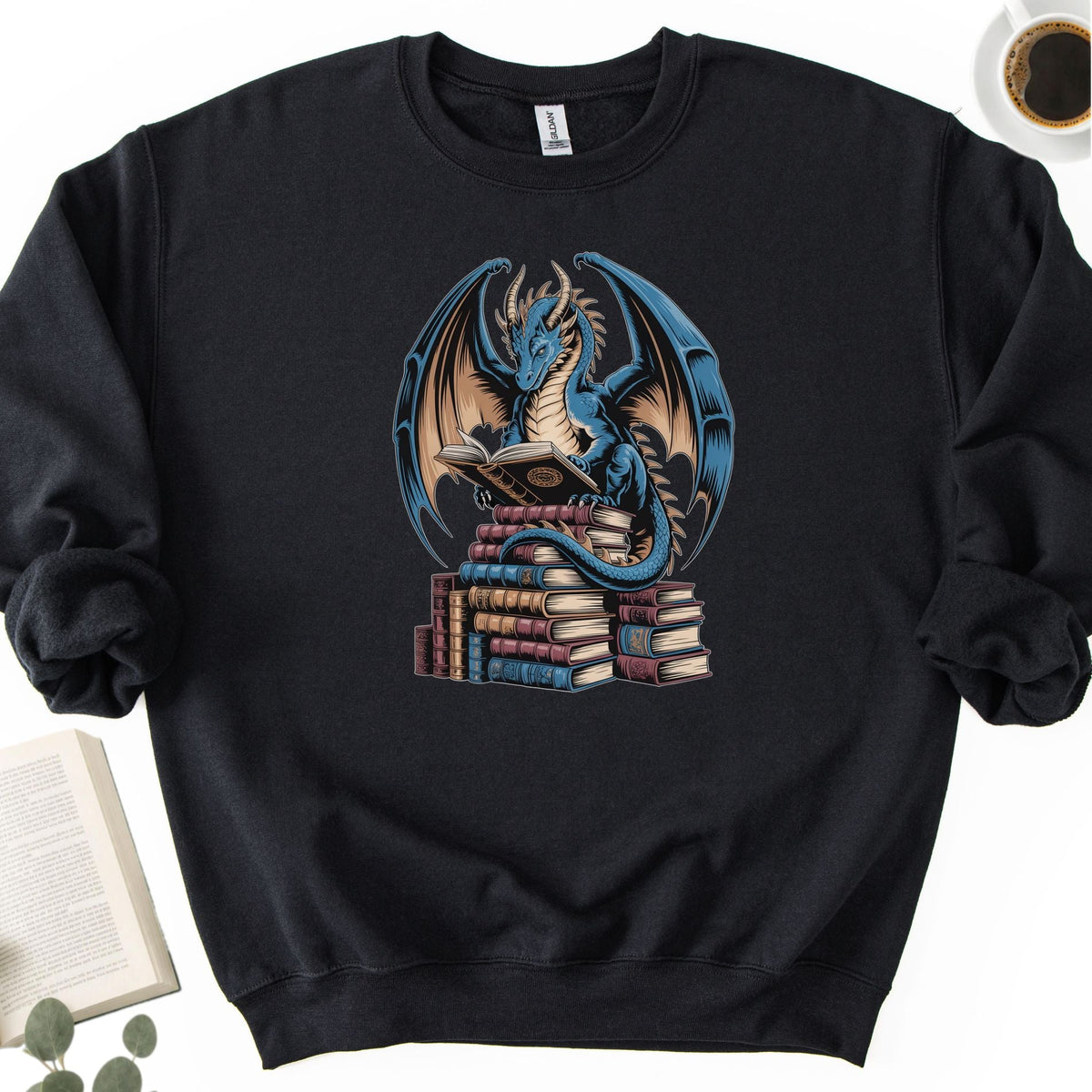 Book Dragon Fantasy Unisex Sweatshirt - Book Social Club