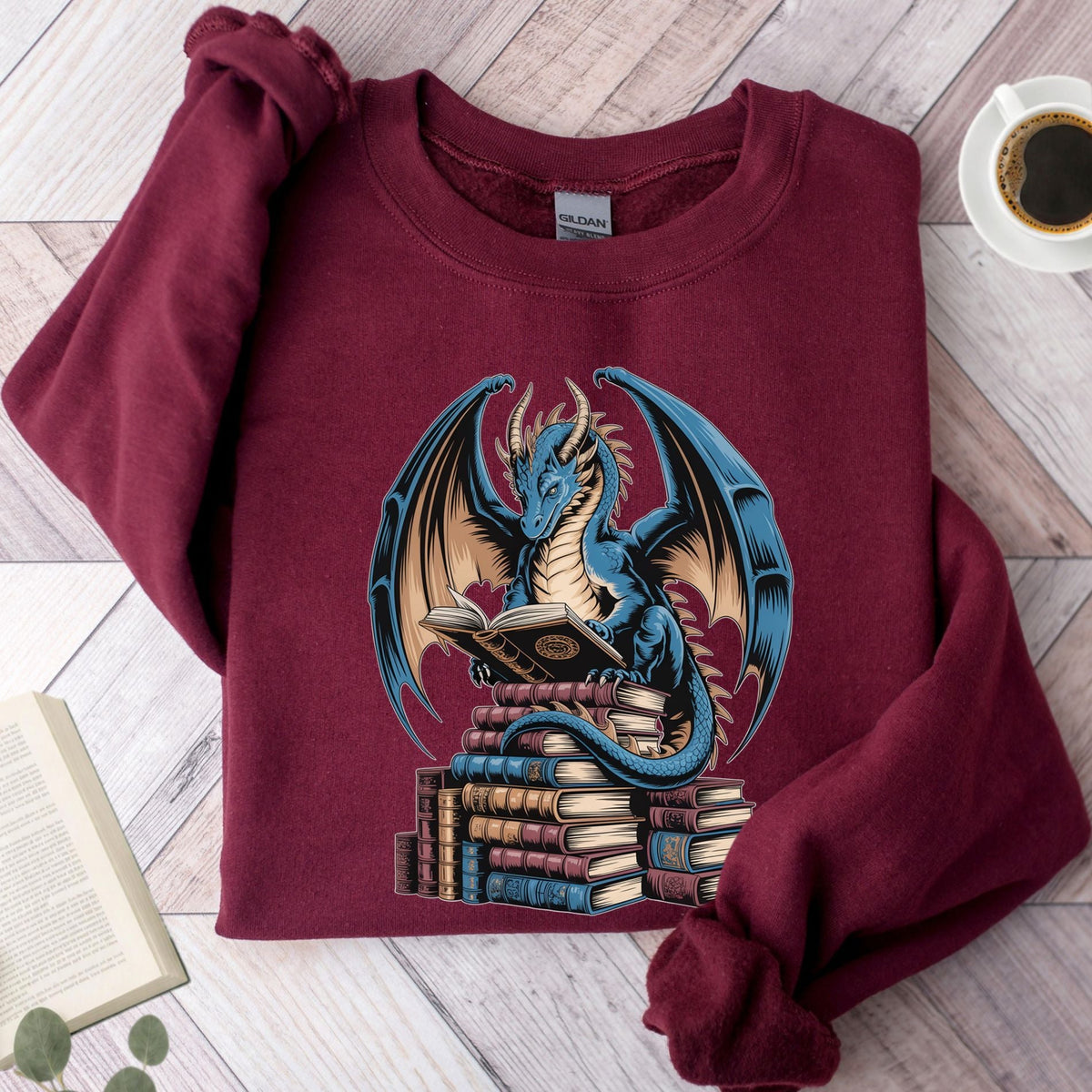 Book Dragon Fantasy Unisex Sweatshirt - Book Social Club