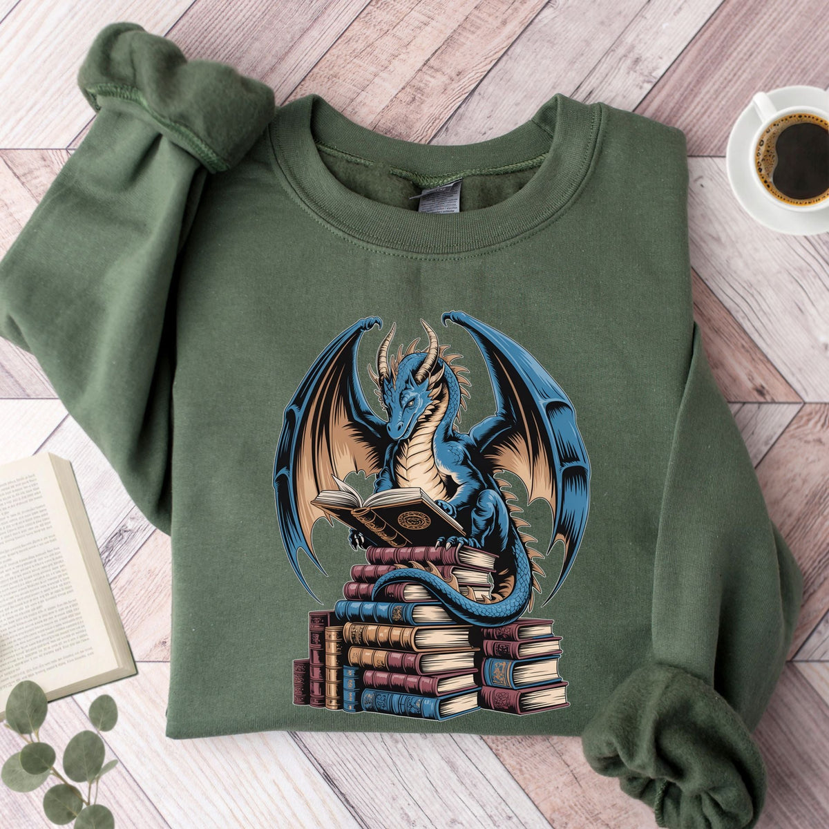 Book Dragon Fantasy Unisex Sweatshirt - Book Social Club