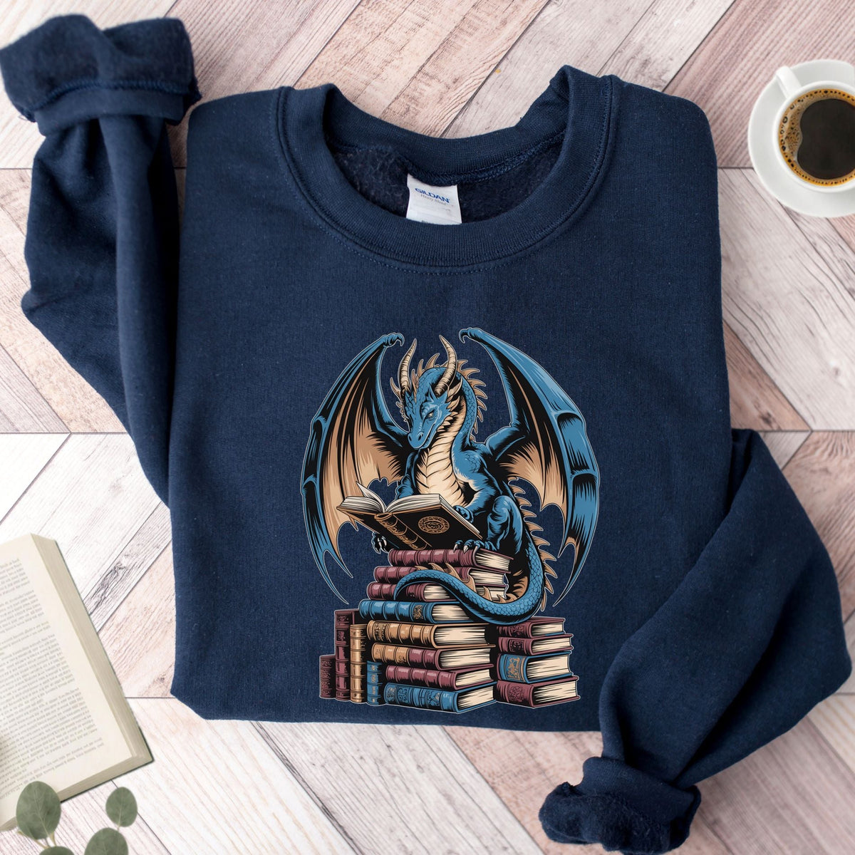 Book Dragon Fantasy Unisex Sweatshirt - Book Social Club