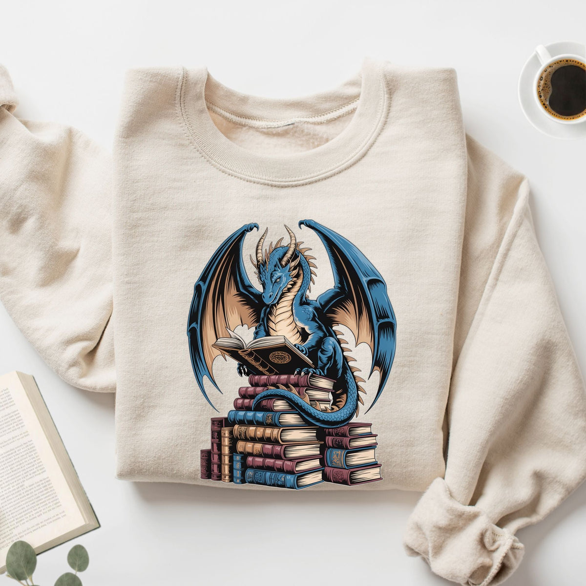 Book Dragon Fantasy Unisex Sweatshirt - Book Social Club