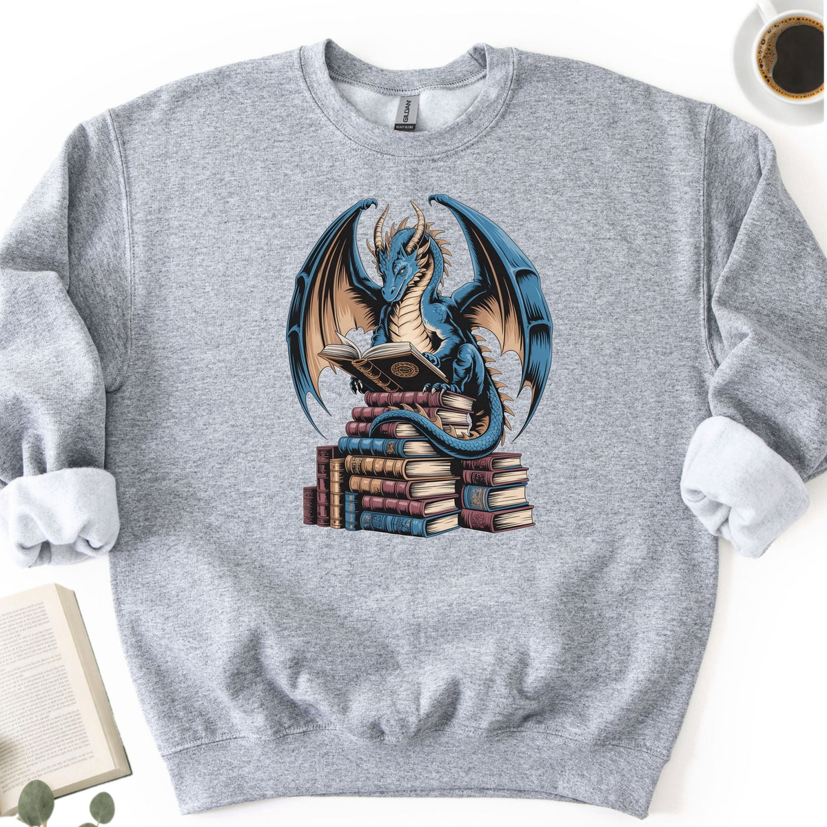 Book Dragon Fantasy Unisex Sweatshirt - Book Social Club