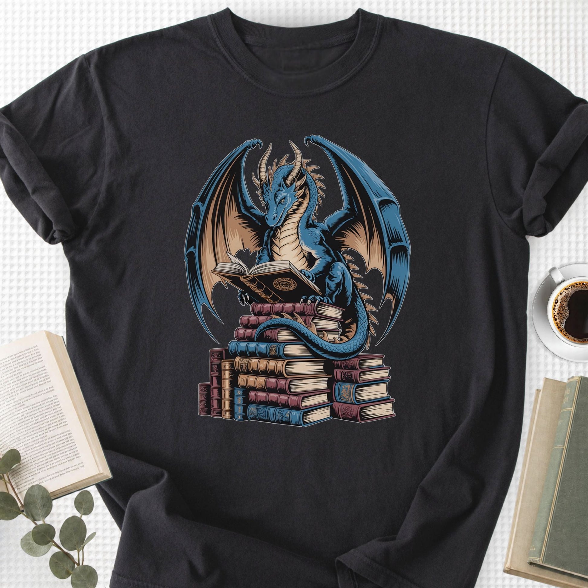 Book Dragon Fantasy Unisex T-Shirt - Book Social Club