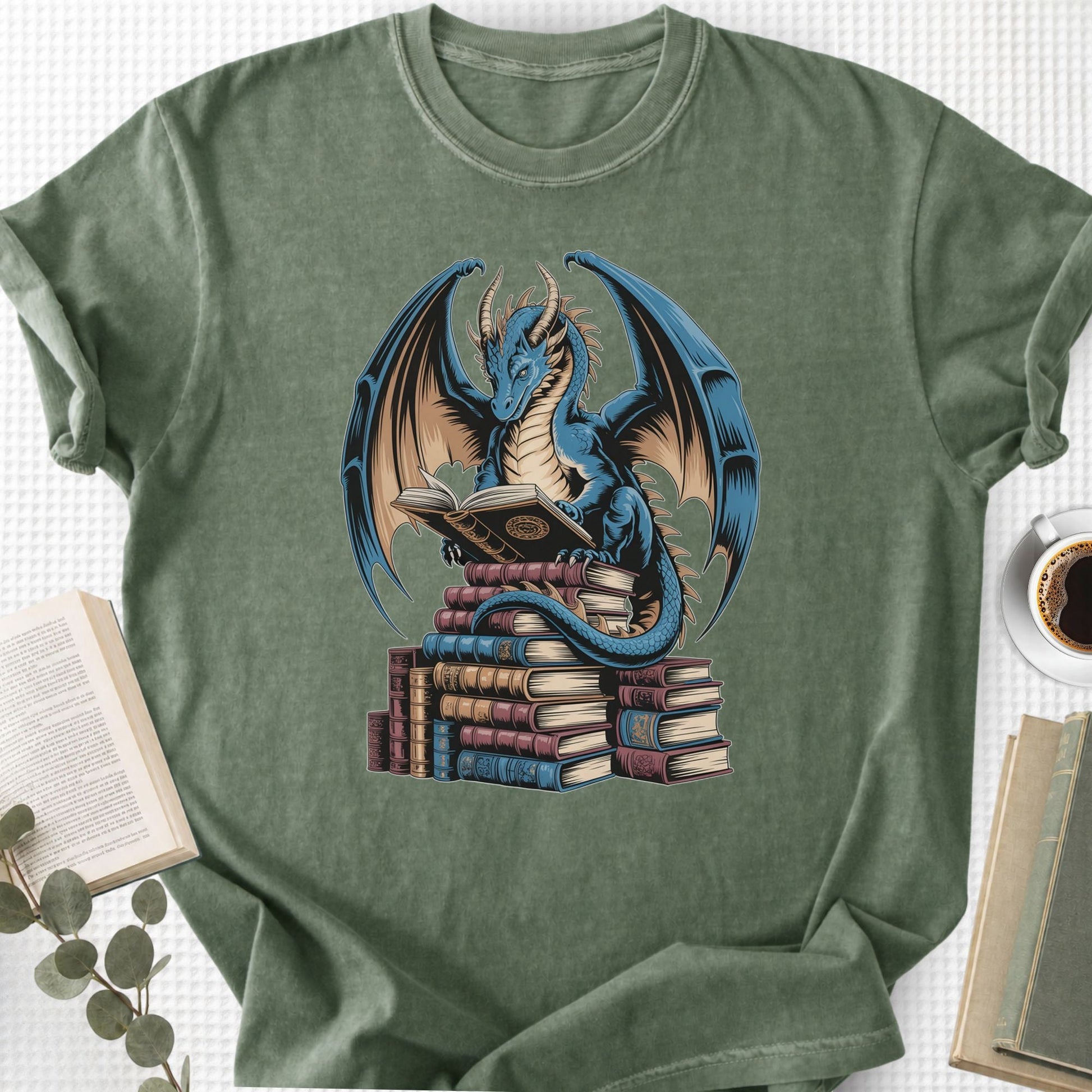Book Dragon Fantasy Unisex T-Shirt - Book Social Club