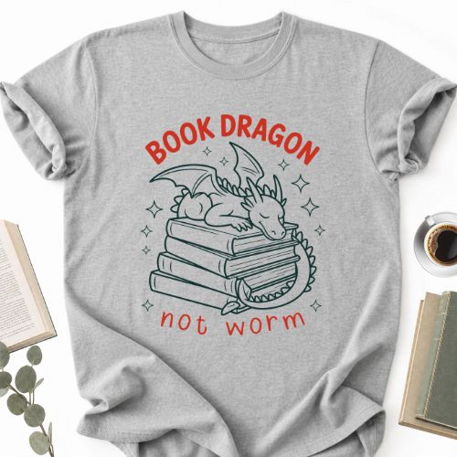 Book Dragon Not Worm Unisex T-Shirt, Funny Book Lover Gift for Readers - Book Social Club