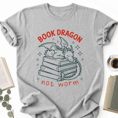Book Dragon Not Worm Unisex T-Shirt, Funny Book Lover Gift for Readers - Book Social Club