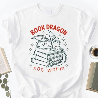 Book Dragon Not Worm Unisex T-Shirt, Funny Book Lover Gift for Readers - Book Social Club