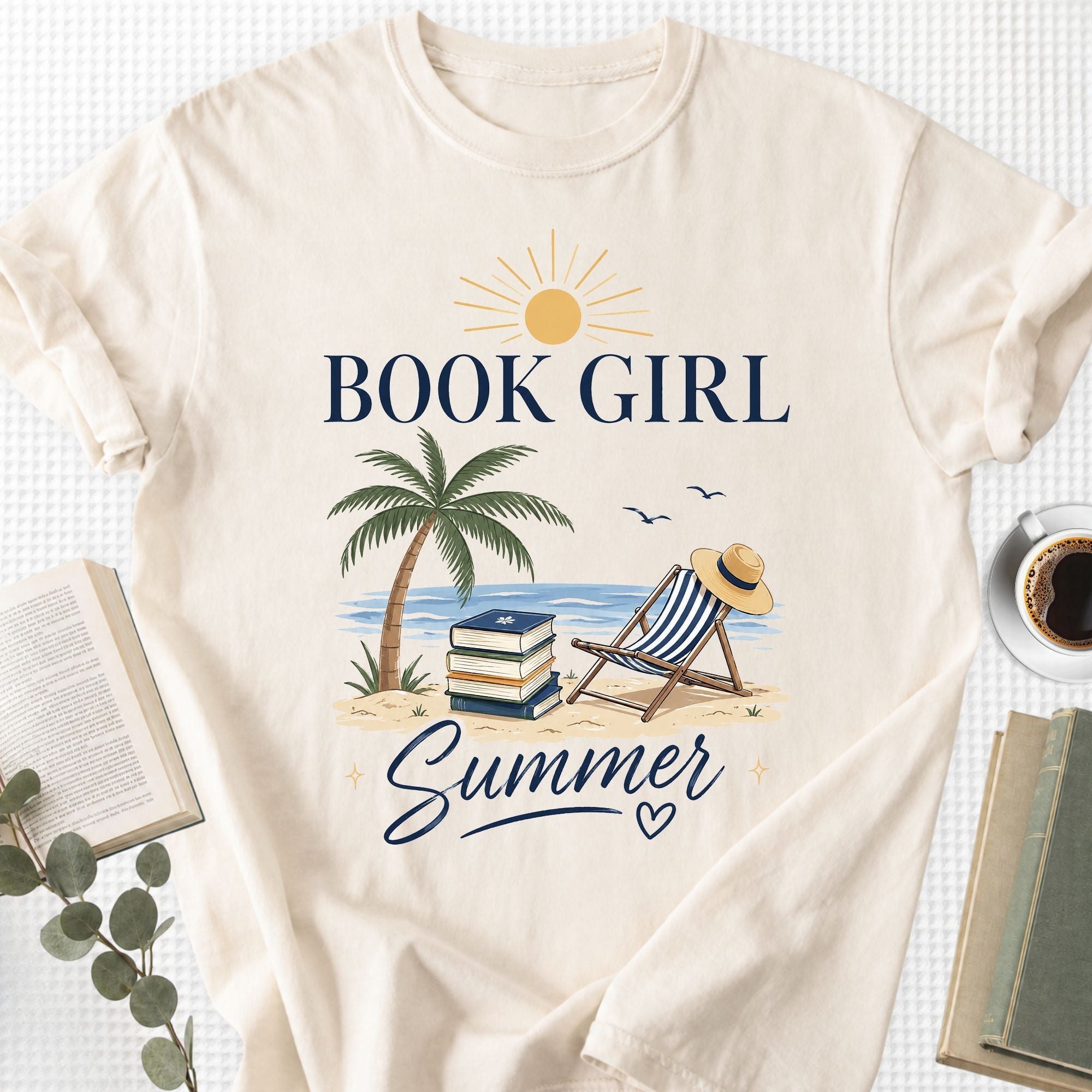 Book Girl Summer Beach Unisex T-Shirt - Book Social Club