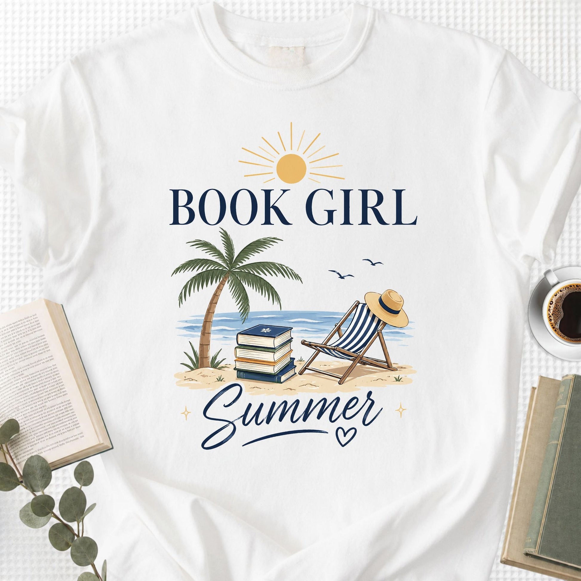 Book Girl Summer Beach Unisex T-Shirt - Book Social Club