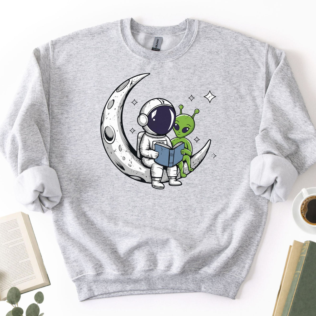 Book Lover Alien UFO Unisex Sweatshirt - Book Social Club