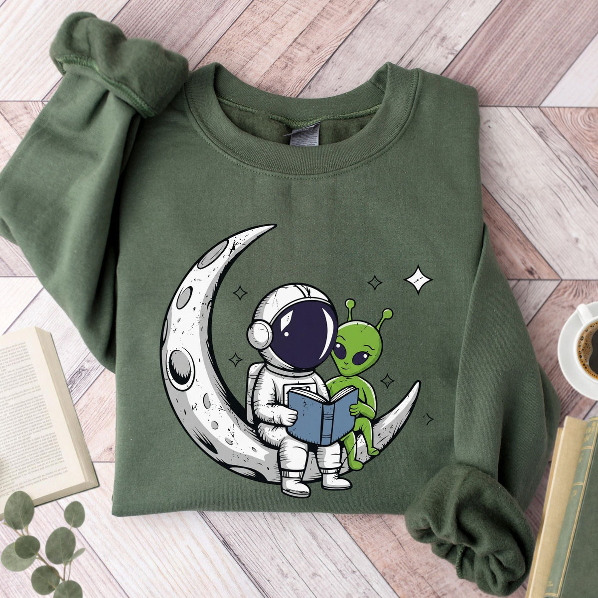 Book Lover Alien UFO Unisex Sweatshirt - Book Social Club