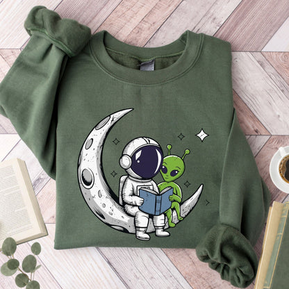 Book Lover Alien UFO Unisex Sweatshirt - Book Social Club