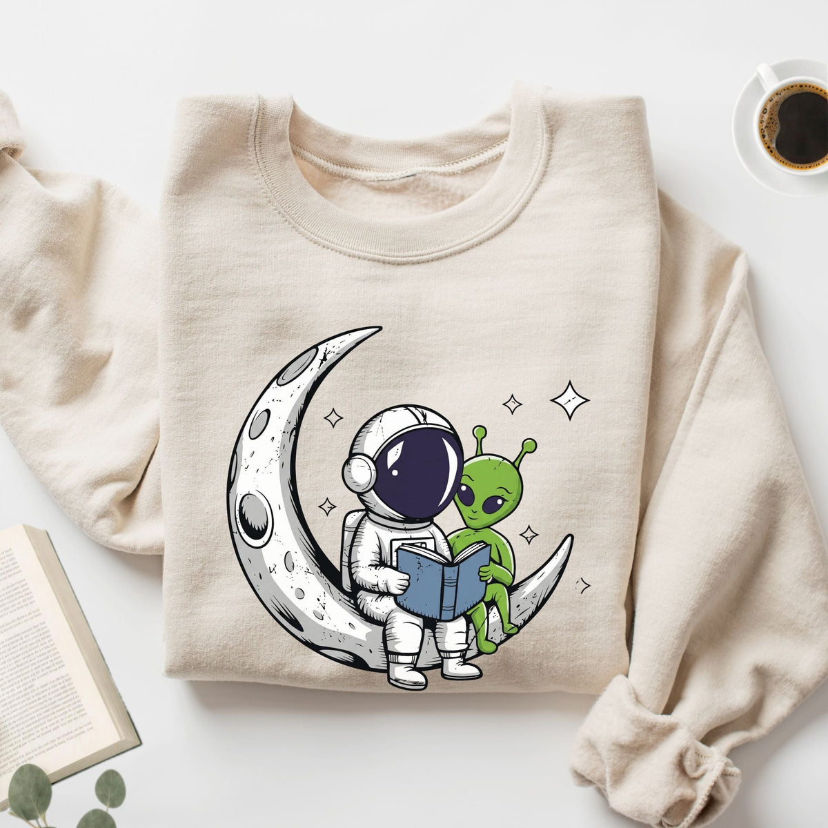 Book Lover Alien UFO Unisex Sweatshirt - Book Social Club