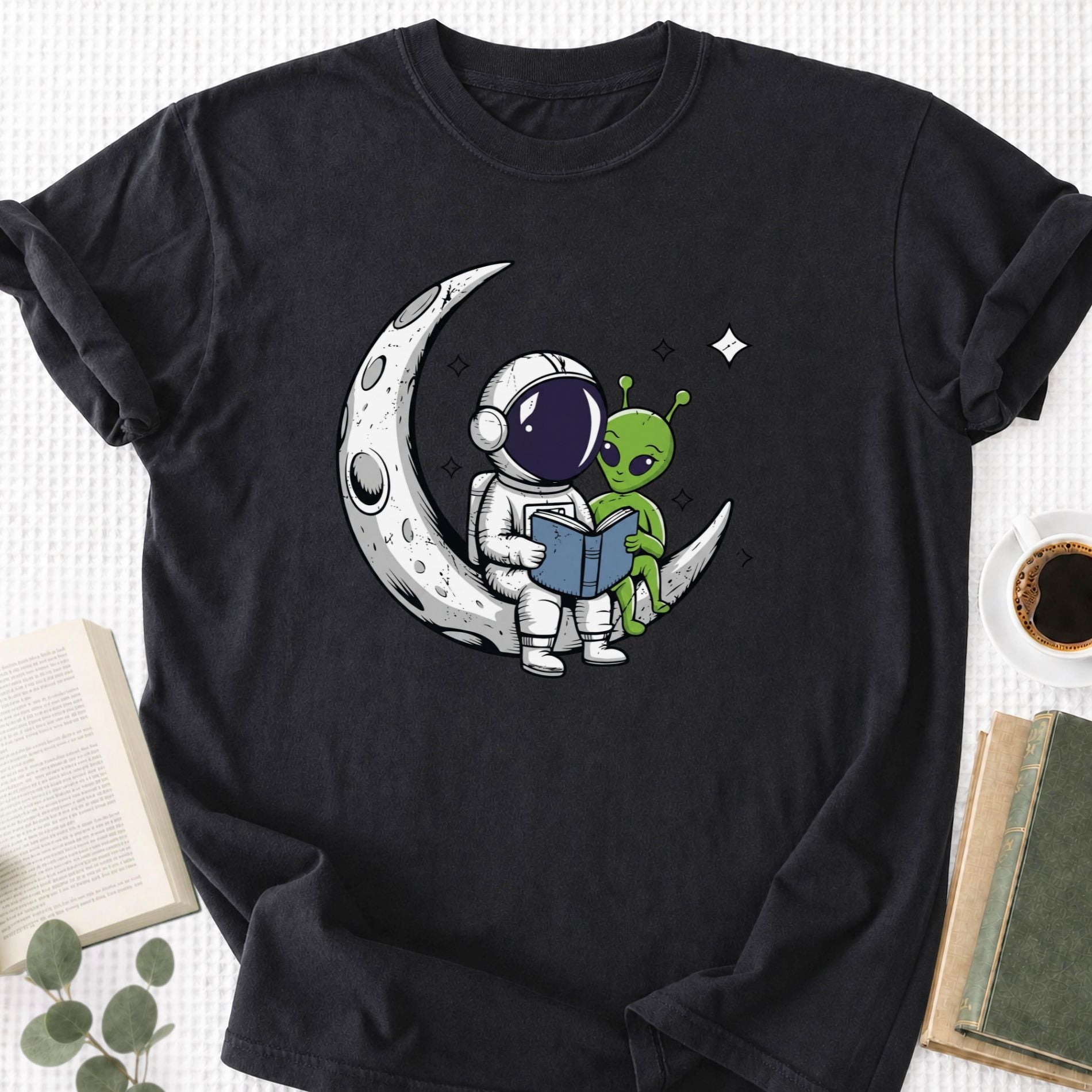 Book Lover Alien UFO Unisex T-Shirt - Book Social Club
