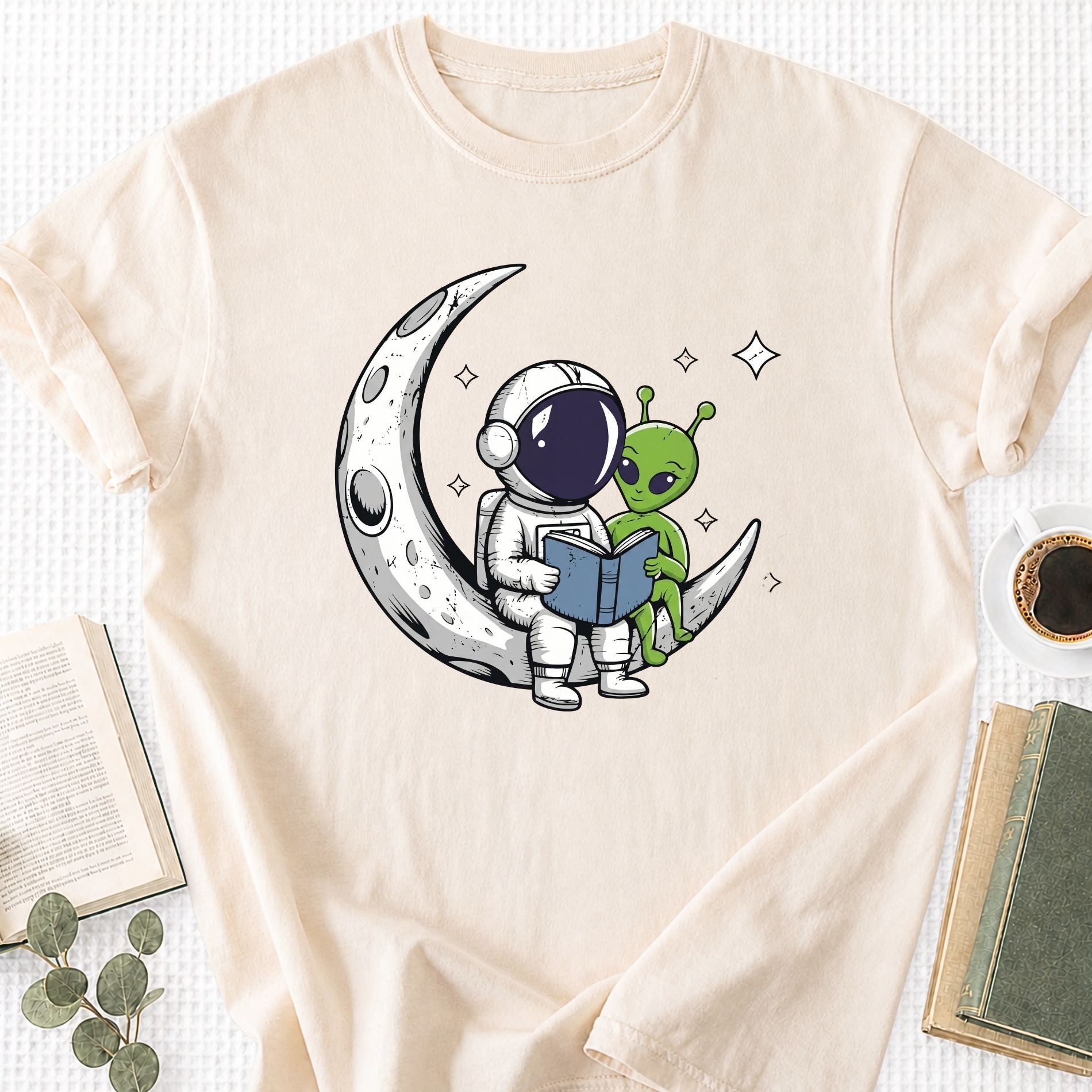 Book Lover Alien UFO Unisex T-Shirt - Book Social Club