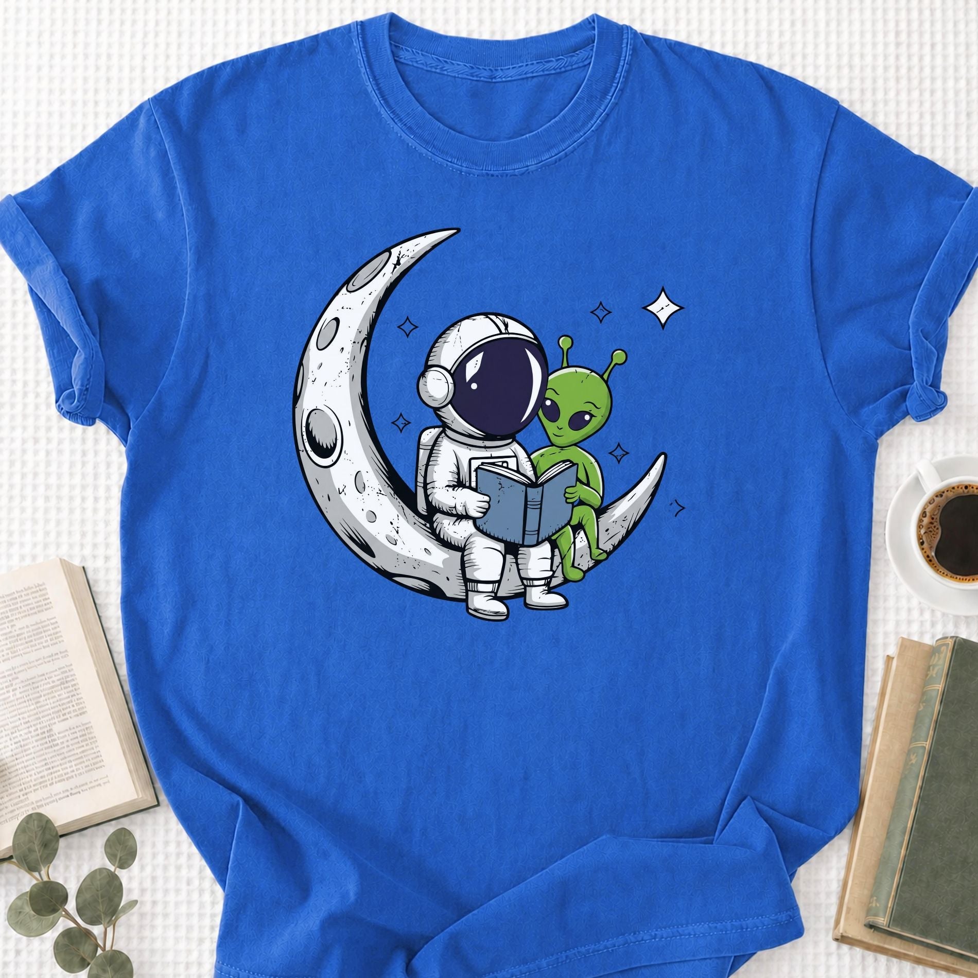 Book Lover Alien UFO Unisex T-Shirt - Book Social Club