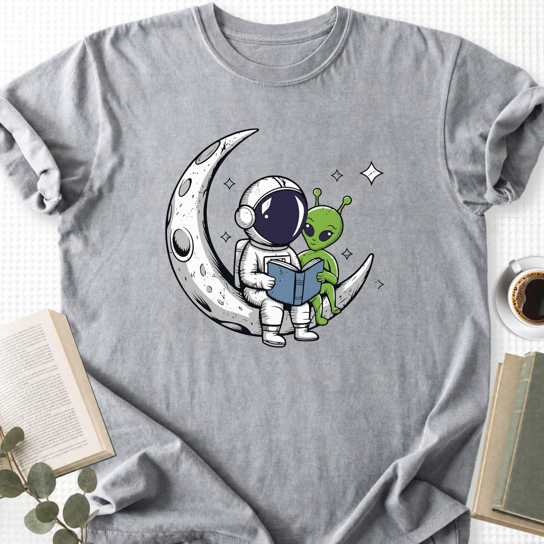 Book Lover Alien UFO Unisex T-Shirt - Book Social Club
