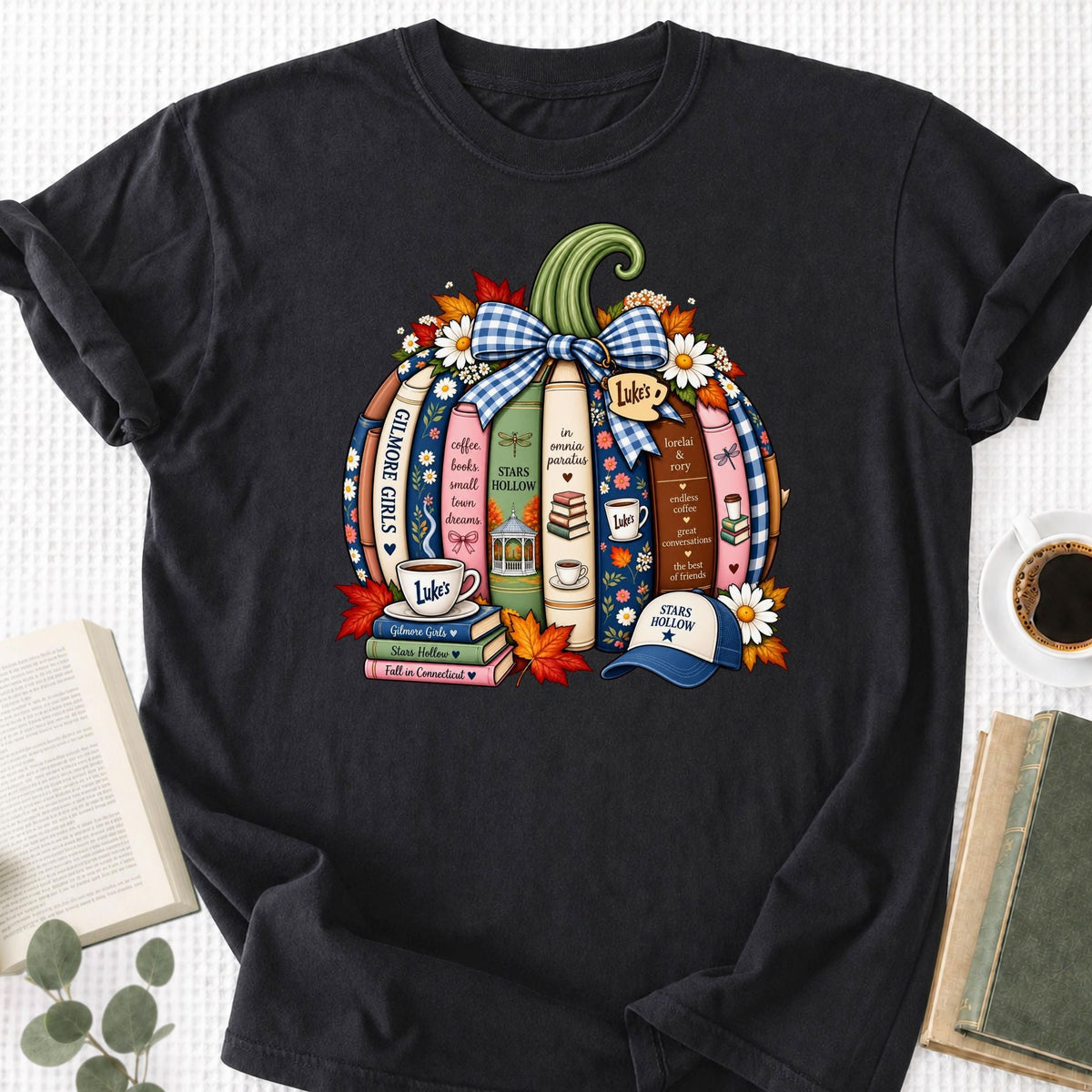 Book Lover Fall Pumpkin Unisex T-Shirt - Book Social Club