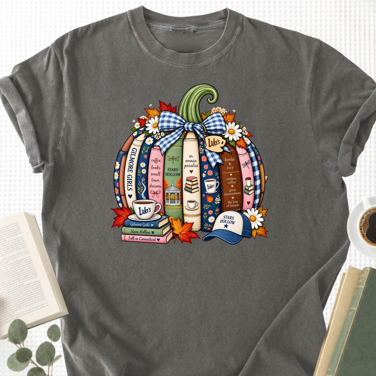 Book Lover Fall Pumpkin Unisex T-Shirt - Book Social Club