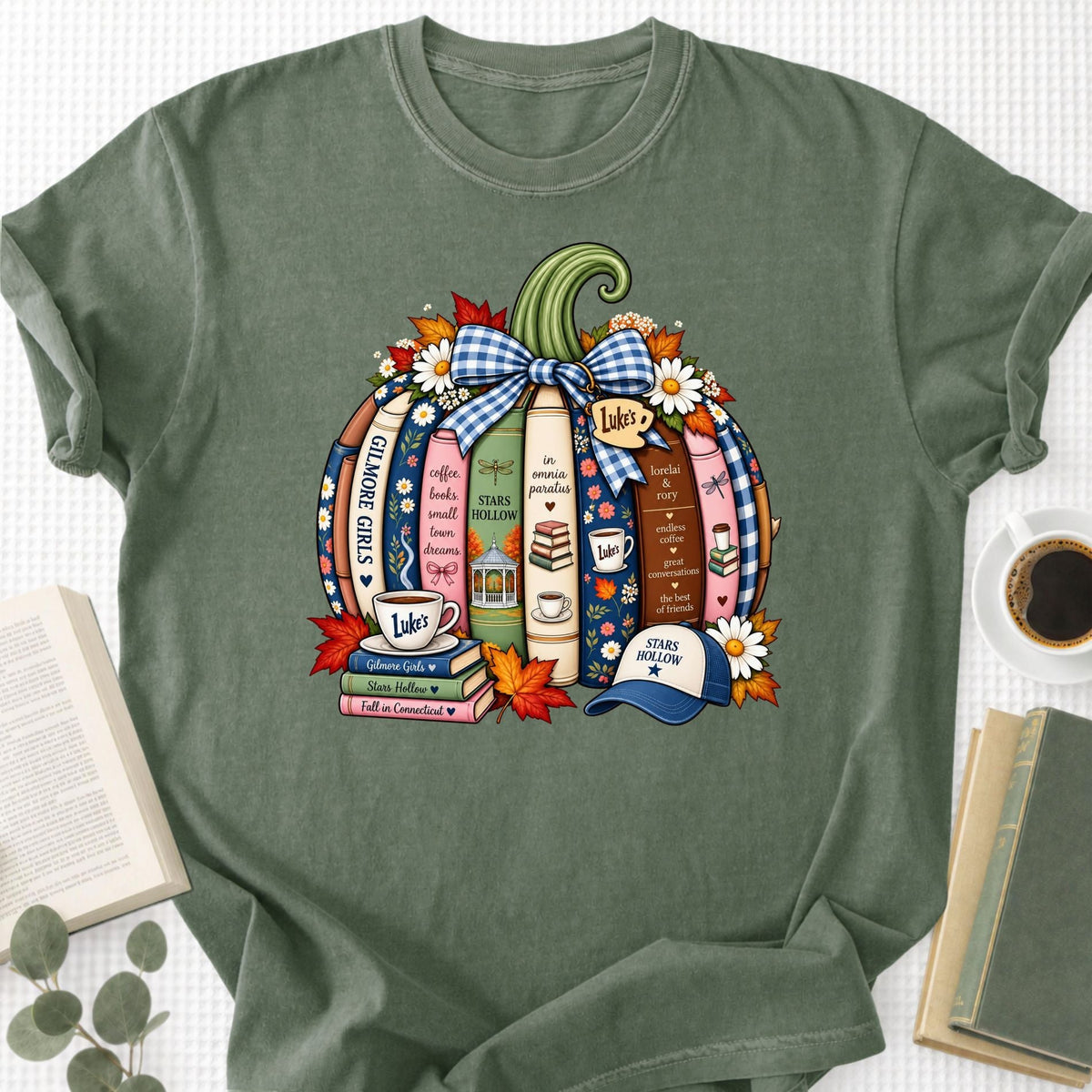 Book Lover Fall Pumpkin Unisex T-Shirt - Book Social Club